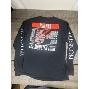 Trapstar Rihanna The Monster Tour Men's XL Long‎ Sleeve T-Shirt Black Rap Music